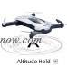 Contixo F8 Foldable Pocket Selfie Drone With Voice Controls, Altitude Hold, Wifi FPV Camera, Path Control (Silver)   